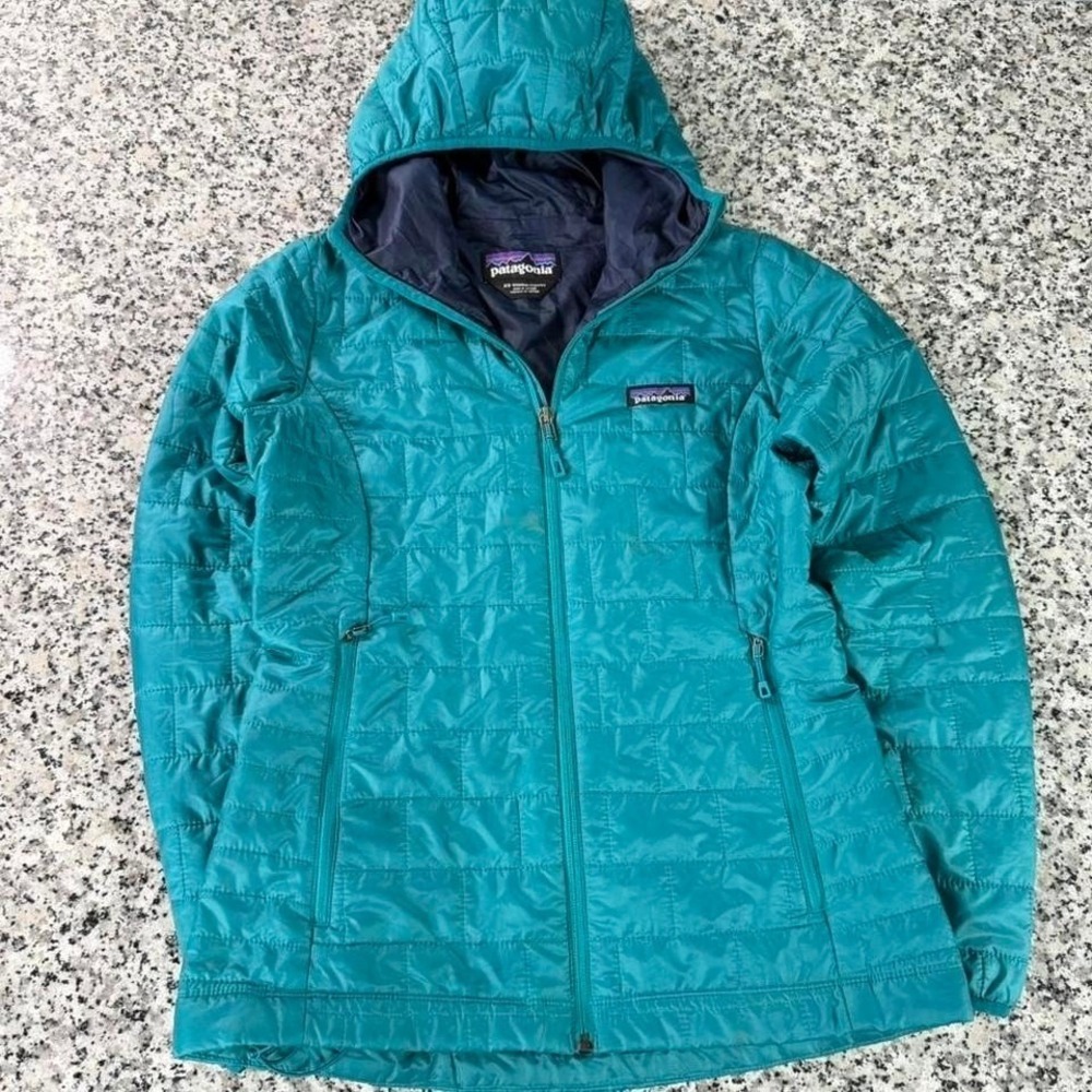 Patagonia Women's Blue Nano Puff Quilted Insulated Hoody Jacket XS
